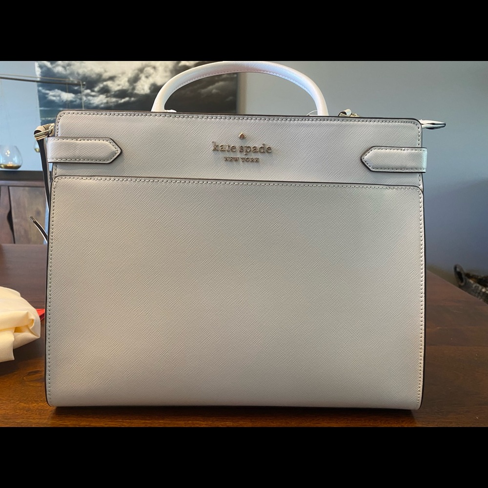 Kate Spade Staci Large Satchel and Wallet whitedove